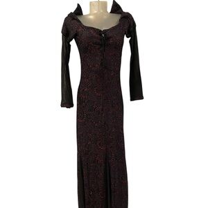 Y2K LIP SERVICE vintage stretchy gothic vamp long dress L